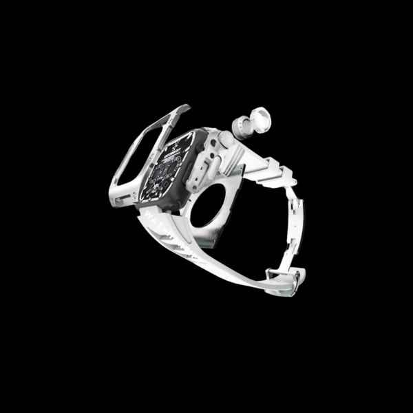 245 dad66b1b 438c 46ac 89ef c4da7d9ac0a6 Apple Watch Case 45MM - TITAN Series Silver Titanium | Snow White Rubber