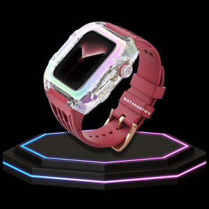 24 0300b612 3686 4966 9c13 adeeae469519 Apple Watch Case 44MM - Rainbow Series Flash | Red Rubber