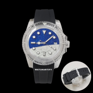 Watchartify Series Space Face 40MM NH35 Automatic Movement Midnight Black Rubber