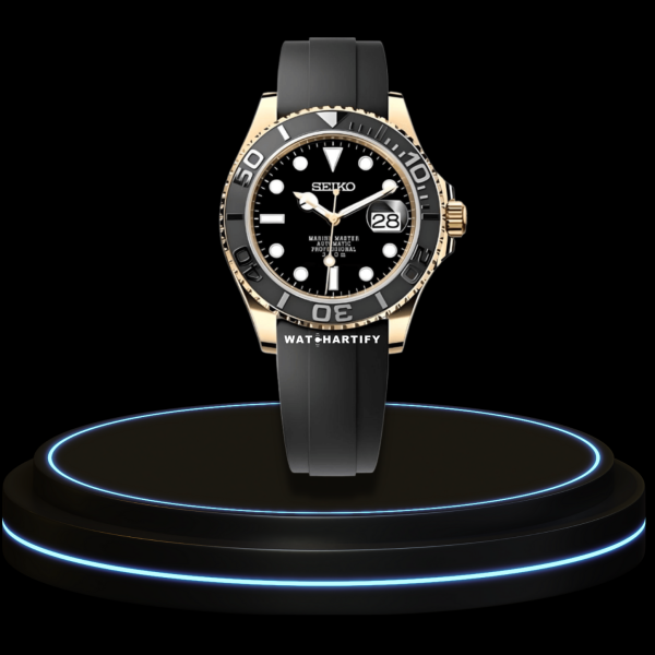 24 b4ac1c5f fc9f 49ac aefe 4bdf3e1e3822 SEIKO Mod Submariner Collection Midnight Black Dial Dark Gold Bezel NH35 Movement Dark Rubber