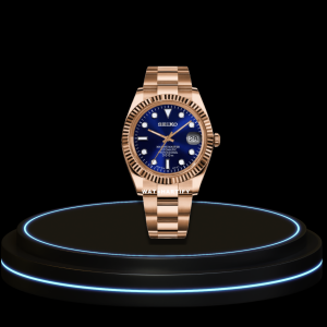 24 e5f54352 9a10 440a ade9 2a19d29004fa SEIKO Mod Datejust Collection Rose Gold Deep Blue Dial NH35 Automatic Movement Rose Gold Stainless Steel Strap