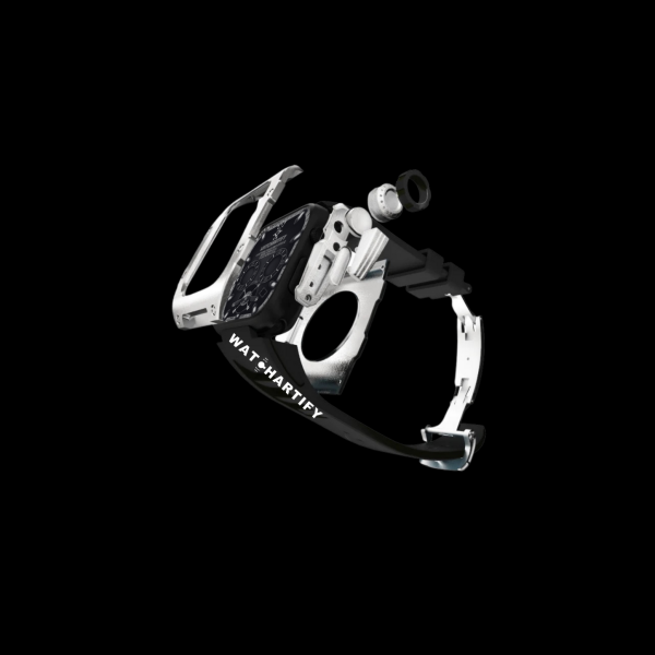259 576f1b5e e8ad 43df b789 f9fe369ddb7a Apple Watch Case 45MM - TITAN Series Silver Titanium | Dark Rubber