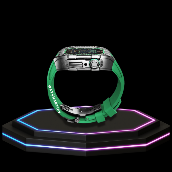259 5c092f73 6502 41e7 b3a7 87a088cb23e5 Apple Watch Case 45MM - Crystal TITAN Series Dark | Grass Green Rubber