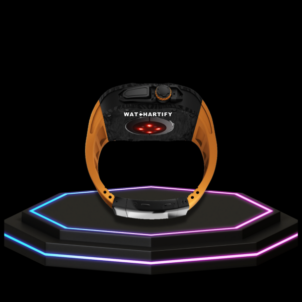 Apple Watch Ultra Case 49MM - TITAN Pro Series Luxury Dark Titan | Sunset Orange Rubber