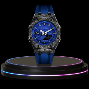 25 7fa9fe3c 0176 4557 a52c a030c64fbdd6 G-SHOCK Casio GA2100 | CARBON FIBER Series Carbon Fiber Mod Titanium Blue Dial | Blue Rubber