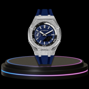 25 a414ab6a cafb 4adf bc0a edcb344e5a88 G-SHOCK Casio GA2100 | OFFSHORE Series Silver Mod Blue Snow White Dial | Blue Rubber