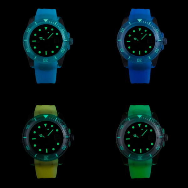 Watchartify Series Cartoon Face 40MM NH35 Automatic Movement Luminous Transparent Light Yellow Rubber