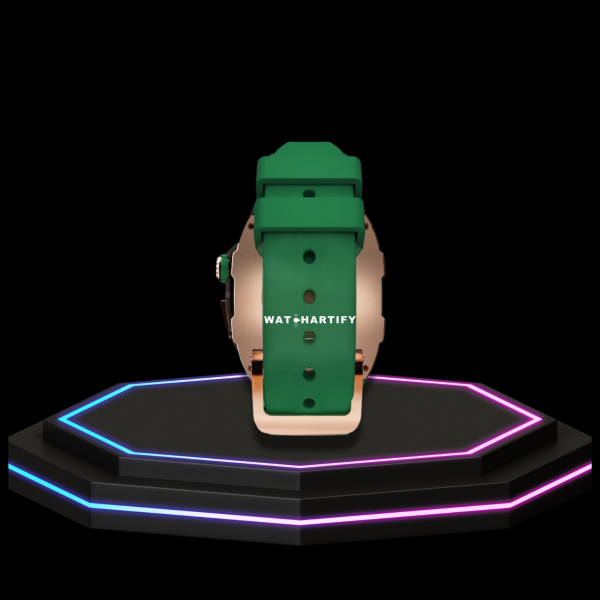 26 5889f873 e5c9 45fb 909d 609b8cb0a540 Apple Watch Case 44MM - TITAN Series Rose Gold Dark Titanium | Green Rubber