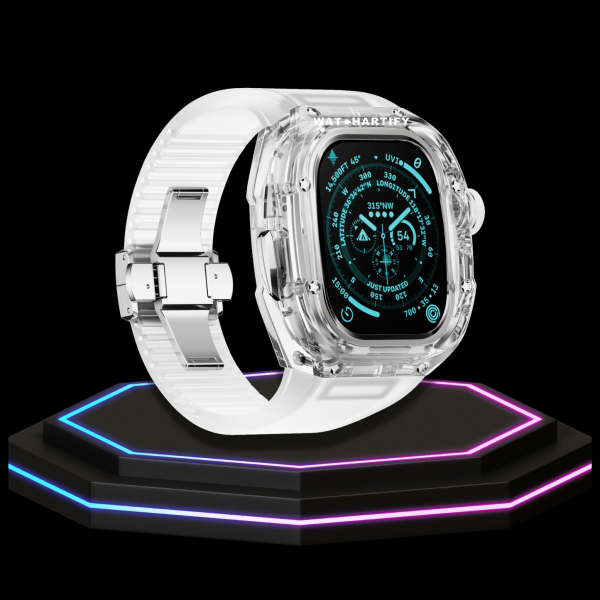Apple Watch Ultra Case 49MM - CRYSTAL Pro Silver Series Luminary | Crystal Frost Rubber