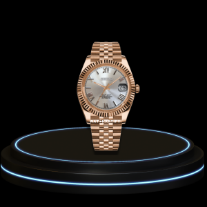 26 a7e361e3 1eee 4b7e 931f d54dd0470eb5 SEIKO Mod Datejust Collection Rose Gold Grey Roman Dial NH35 Automatic Movement Rose Gold Stainless Steel Strap
