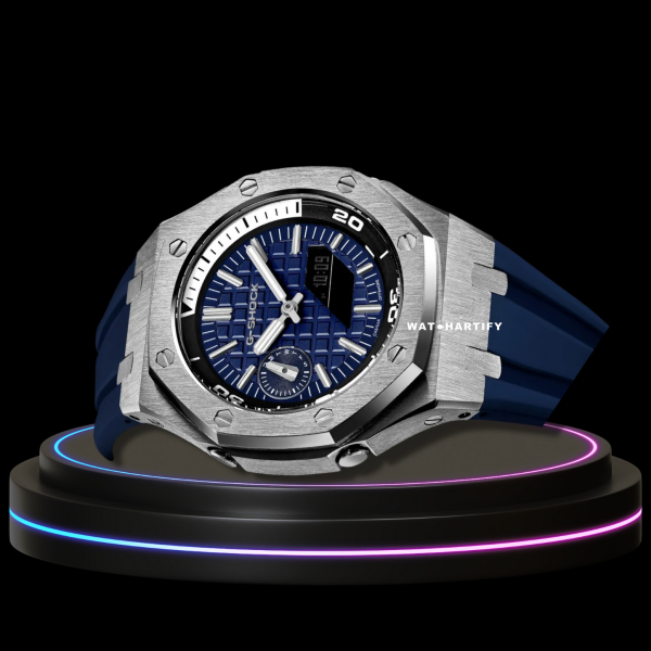 26 b066ba53 251b 4201 8883 fbb42622b666 G-SHOCK Casio GA2100 | OFFSHORE Series Silver Mod Blue Snow White Dial | Blue Rubber