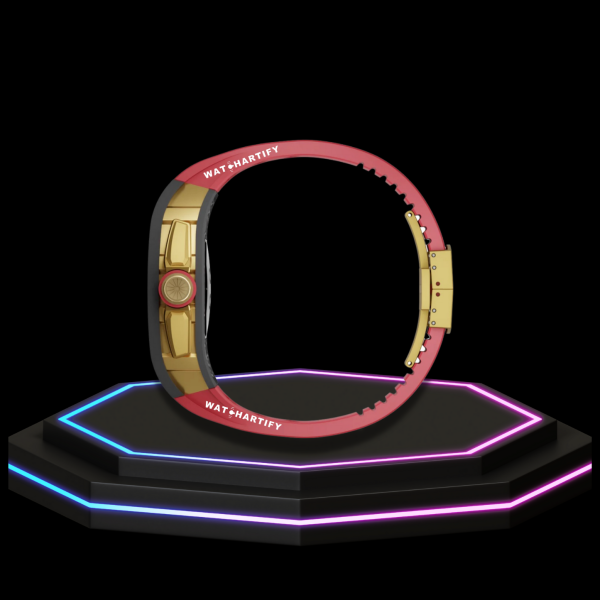 Apple Watch Case 45MM - TITANIUM CARBON Series Royal | Scarlet Red Rubber