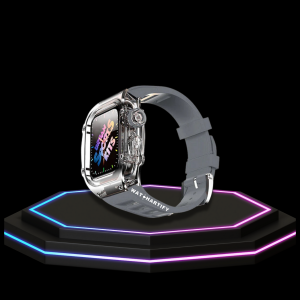 274 210981e1 34f2 4270 a06e 70805700ba71 Apple Watch Case 44MM - ICE Series Transparent | Fluorescent Cube Gray Rubber