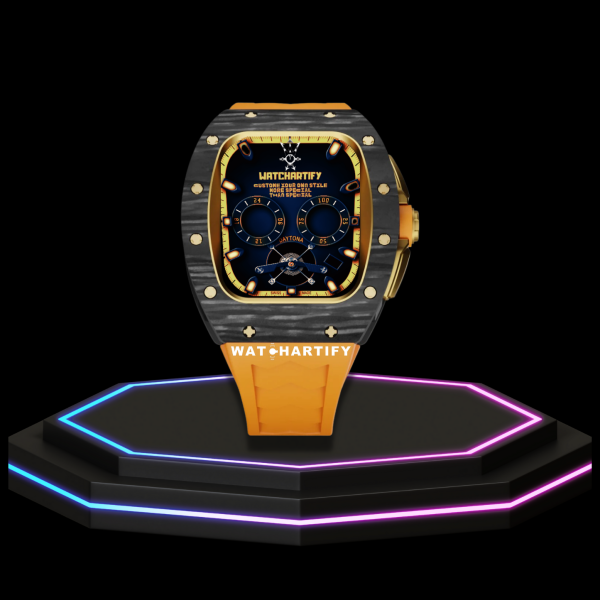 275 Apple Watch Case 44MM - TITANIUM CARBON Series Royal | Sunset Rubber