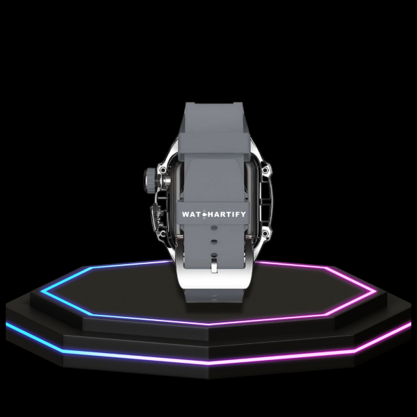 277 36a31e34 05a0 4def 8b47 ccfc8fb24ad6 Apple Watch Case 45MM - ICE Series Transparent | Fluorescent Cube Gray Rubber