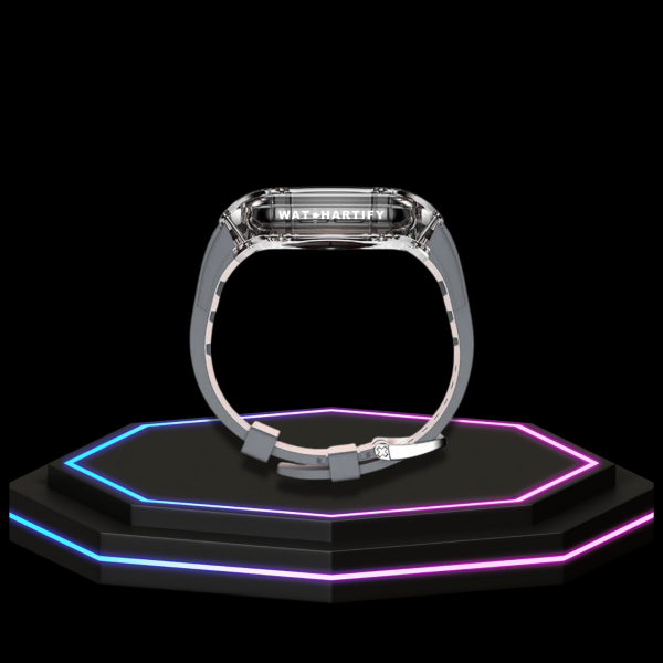 278 d5a9e99d b6e0 4b2a 9854 0f7cff76feed Apple Watch Case 45MM - ICE Series Transparent | Fluorescent Cube Gray Rubber