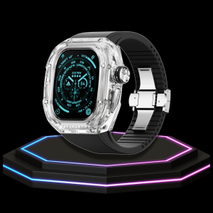 27 0bd4c7de 95d8 4bd8 8caa f46a3f84a38e Apple Watch Ultra Case 49MM - CRYSTAL Pro Silver Series Luminary | Midnight Black Rubber