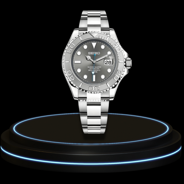 27 1af24361 eea5 49bb 8af7 afb497242024 SEIKO Mod Submariner Collection Grey Dial Grey Silver Bezel NH35 Movement Silver Stainless Steel Strap