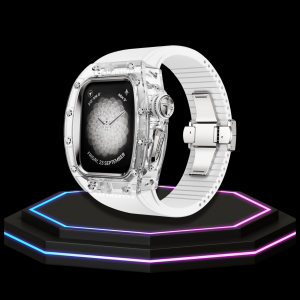 27 d5f87b1d 1b98 4f18 be5a 07dd72b88f31 1 Apple Watch Case 45MM - CRYSTAL Silver Series Transparent | Snow White Rubber