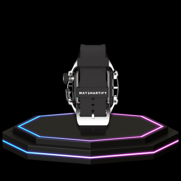 284 e4927d51 f80a 4763 bf57 38e9ade5029d Apple Watch Case 45MM - ICE Series Transparent | Fluorescent Cube Black Rubber