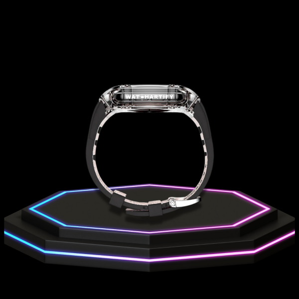 285 640de5c8 53f4 40f2 9b78 07dfc3c70481 Apple Watch Case 44MM - ICE Series Transparent | Fluorescent Cube Black Rubber
