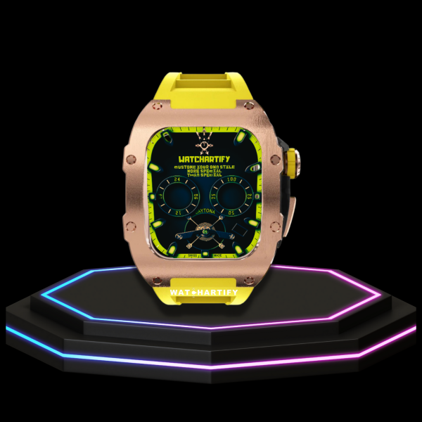 285 f3d96631 b99b 4281 8e40 93506d4d4635 Apple Watch Case 44MM - TITAN Series Rose Gold Dark Titanium | Yellow Rubber