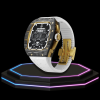 286 Apple Watch Case 44MM - TITANIUM CARBON Series Royal | Snow White Rubber