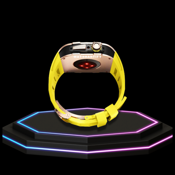 288 9d53942b 4fa6 47da 8eff 83539652d266 1 Apple Watch Case 45MM - TITAN Series Rose Gold Dark Titanium | Yellow Rubber