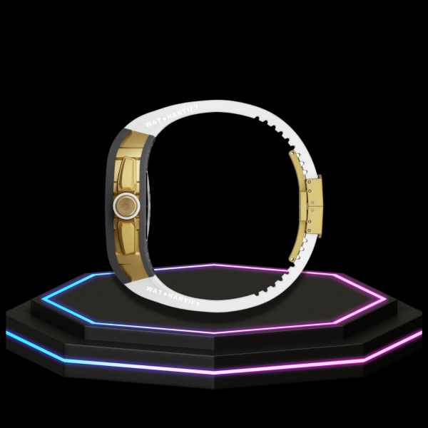 Apple Watch Case 45MM - TITANIUM CARBON Series Royal | Snow White Rubber