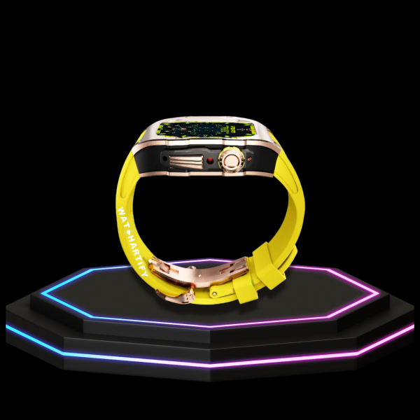 289 dfdd743b 422d 4ee2 b9af f708c713f07e Apple Watch Case 44MM - TITAN Series Rose Gold Dark Titanium | Yellow Rubber