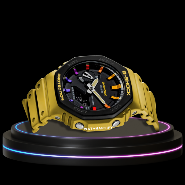 28 1a5ee412 8a8c 4cd7 9c8b fe57f89a038f G-SHOCK Casio GA2100 | CASIO OAK Series Rainbow Sport Yellow Dial | Yellow Rubber