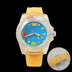 28 ba9d9420 1826 44d3 895e fd74a7229ee5 Watchartify Series Fruit Face 40MM NH35 Automatic Movement Yellow Rubber