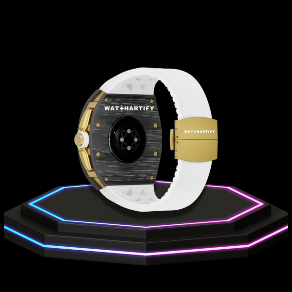 Apple Watch Case 45MM - TITANIUM CARBON Series Royal | Snow White Rubber