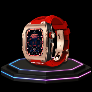291 dafd2f36 ad8c 4abb ac60 c51f3019e08e Apple Watch Case 44MM - TITAN Series Rose Gold Dark Titanium | Red Rubber