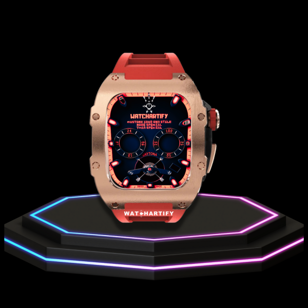 292 a50aabf6 bfe3 4cc5 99e8 1c4904fa4871 1 Apple Watch Case 45MM - TITAN Series Rose Gold Dark Titanium | Red Rubber