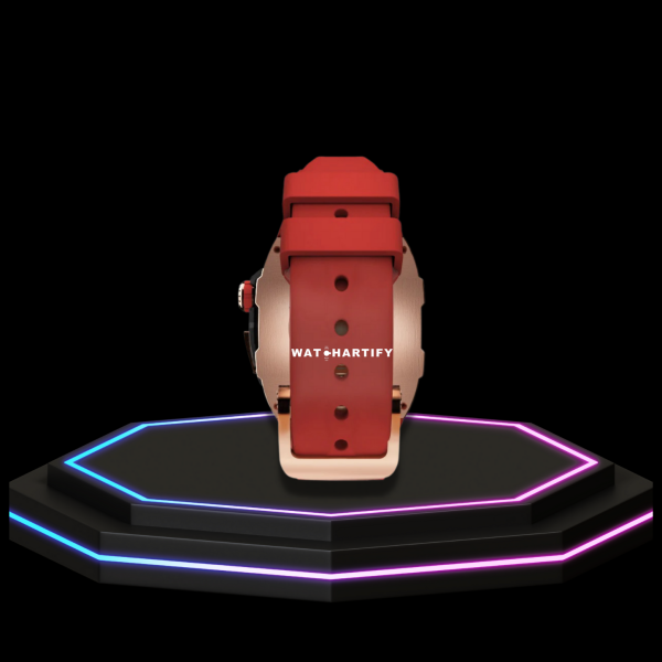Apple Watch Case 44MM - TITAN Series Rose Gold Dark Titanium | Red Rubber