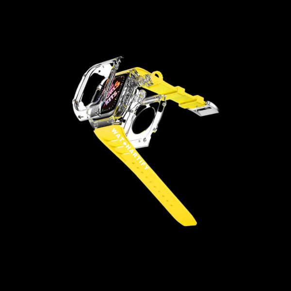 294 c26e7e1f df09 4feb 8845 a0ae5581e3fd Apple Watch Case 44MM - ICE Series Transparent | Fluorescent Canary Yellow Rubber