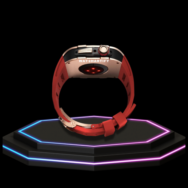 Apple Watch Case 44MM - TITAN Series Rose Gold Dark Titanium | Red Rubber