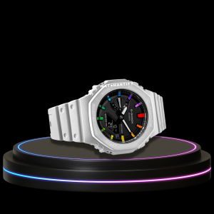 29 307d46d0 09d8 4aff 99c4 5ad2cf5775d1 G-SHOCK Casio GA2100 | CASIO OAK Series Rainbow Snow White Dial | White Rubber