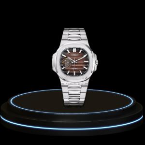 SEIKO Nautilus Mod Collection Skeleton Deep Amber Brown Dial NH35 Movement Silver Stainless Steel Strap