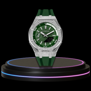 29 9564ce37 3f1b 4b8d ad45 7a6567b5b772 G-SHOCK Casio GA2100 | OFFSHORE Series Silver Mod Green Silver Dial | Green Rubber