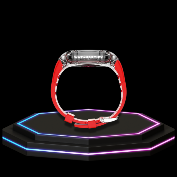2 2a930c5a 8c2d 4c25 b6f0 16a2c1bff91e Apple Watch Case 44MM - ICE Series Transparent | Fluorescent Sport Red Rubber