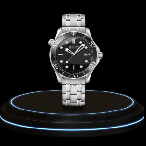 2 50d3809e dd0a 4f3c b557 f29e63654516 SEIKO Mod Speedmaster Collection Midnight Black Dial NH35 Movement Silver Stainless Steel Strap