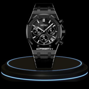 30 76557754 2266 4314 bde7 81f255a68b68 SEIKO Mod Royal Oak Collection Midnight Black Chrono Dial NH35 Movement Dark Stainless Steel Strap