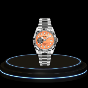 30 af2c3e01 9a50 4e4c 8e9a 4266706db4f4 SEIKO Mod Datejust Collection Sunset Orange Dial NH35 Automatic Movement Silver Dark Stainless Steel Strap