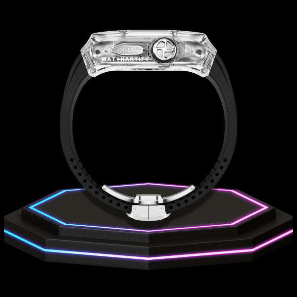 30 daa61ec9 9dbd 46c6 a70d 28270db39e75 Apple Watch Ultra Case 49MM - CRYSTAL Pro Silver Series Luminary | Midnight Black Rubber