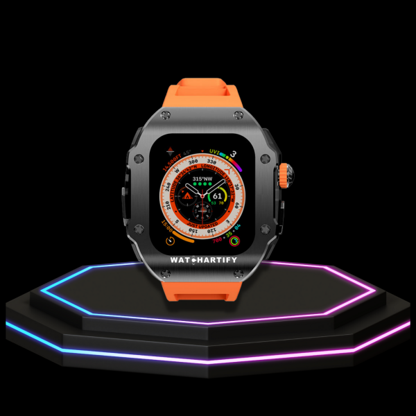 30 ec2fd87c aec7 4178 a277 210a013c0abc Apple Watch Ultra Case 49MM - Pro Series Captain Dark | Sunset Orange Rubber