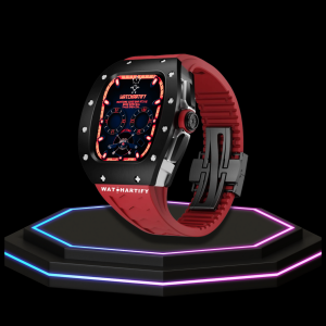 31 42582cbd c12e 409d a39f 141267ce3cae Apple Watch Case 44MM - CONCEPT ONYX Series Black Panther | Scarlet Red Rubber