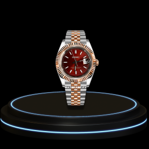 31 7b56deb2 e21a 4623 abd9 87ea8f41535a SEIKO Mod Datejust Collection Rose Gold Wine Red Dial NH35 Automatic Movement Rose Gold Silver Stainless Steel Strap