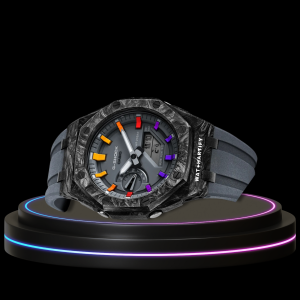 31 f6da6856 fdd9 47af 87e7 9bebbdaffaf2 G-SHOCK Casio GA2100 | Carbon Fiber Series Grey Dial Rainbow Marker | Grey Rubber